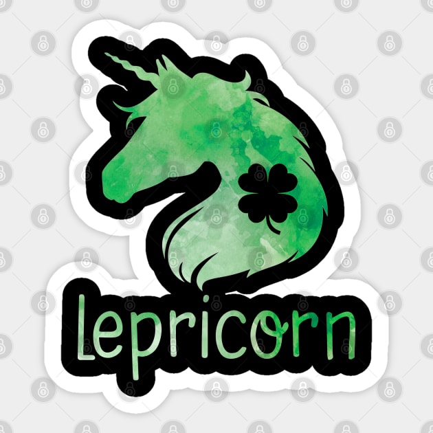 Lepricorn Unicorn Leprechaun St. Patrick's Day T-Shirt Sticker by ADKApparel